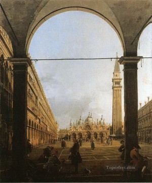 Piazza San Marco mirando al este Canaletto Venecia Pinturas al óleo